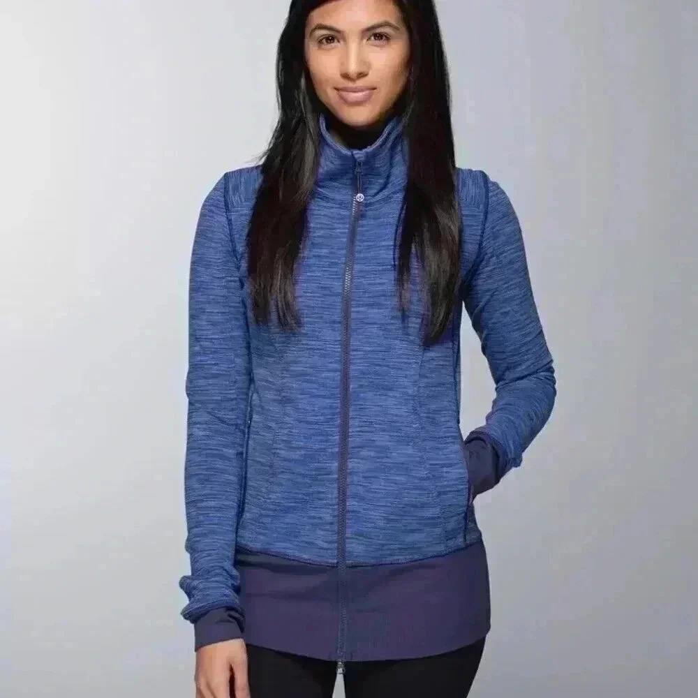RARE Lululemon Full Zip Nice Asana Jacket - Wee Are From Space Cadet Blue